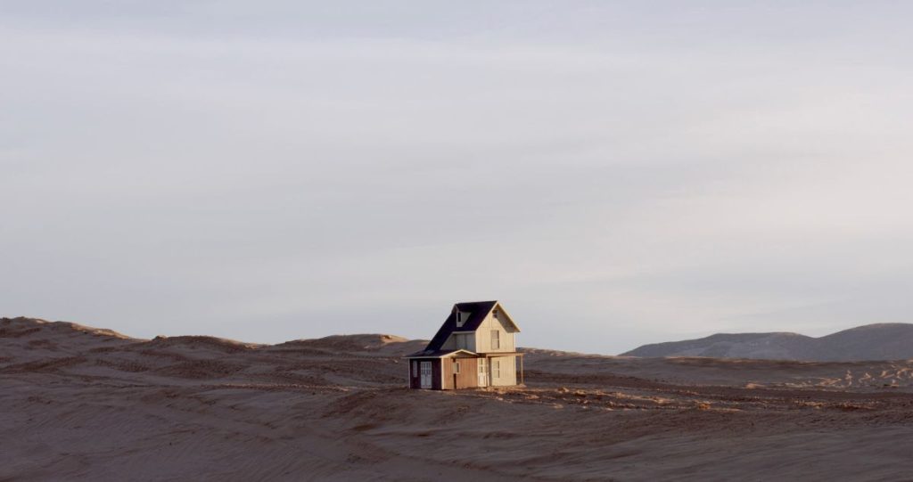empty house in desert
