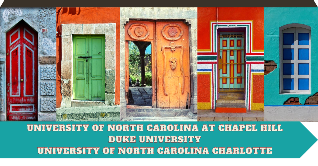 2025 logo for the NCCLAS conference; 5 colorful doorways from Latin America